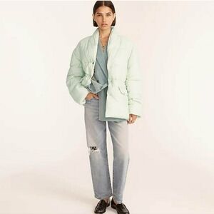 J. Crew Alps Puffer Jacket With PrimaLoft Mint Green Size S